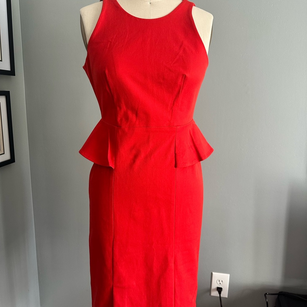 Banana Republic Red Peplum Sleeveless Dress NWT